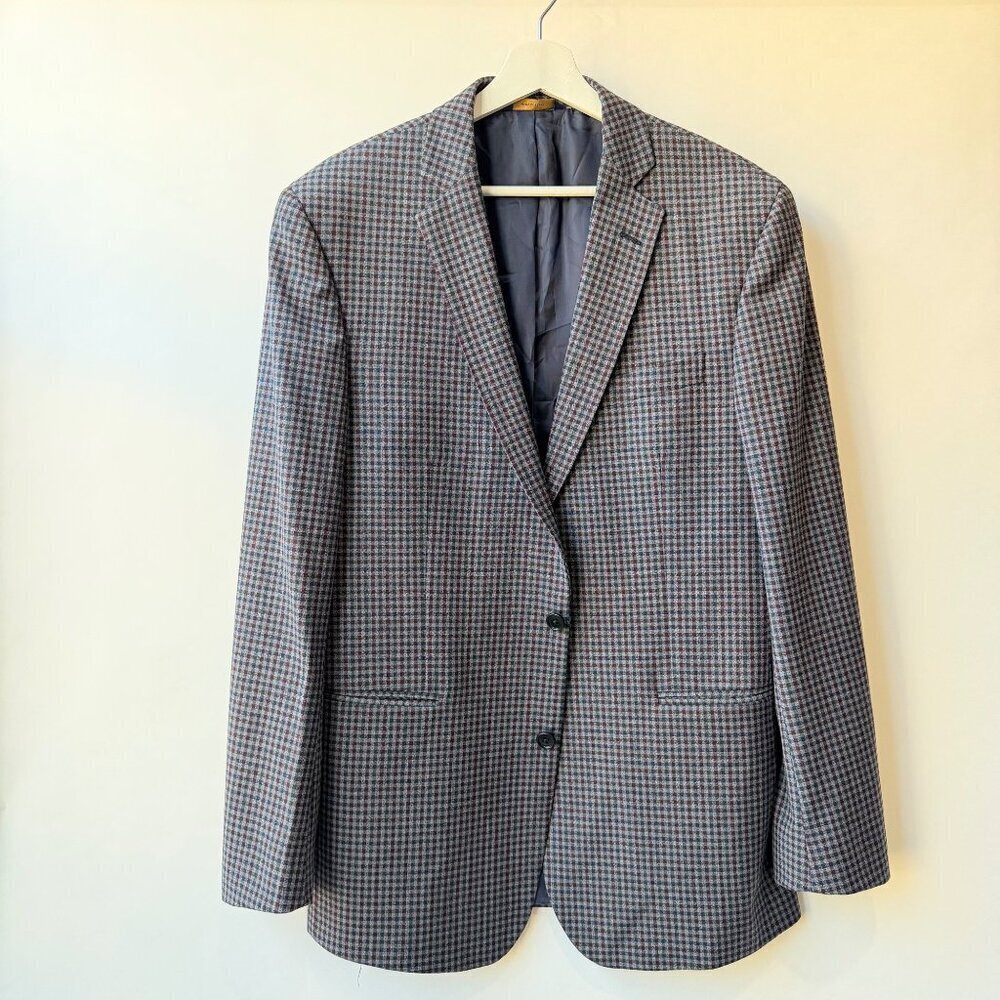 Brooks Brothers Regent Fit gingham Plaid Wool Blend Sport Coat Size 42L